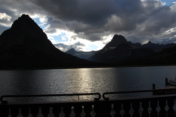 Sunset at Swiftcurrent Lake